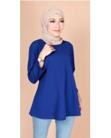 QA-774 PUTRI PEPLUM BLOUSE BLUE