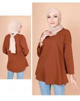 QA-774 PUTRI PEPLUM BLOUSE BROWN