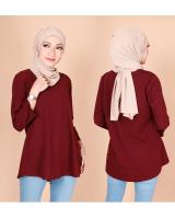 QA-774 PUTRI PEPLUM BLOUSE MAROON