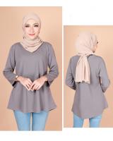 QA-774 PUTRI PEPLUM BLOUSE GREY