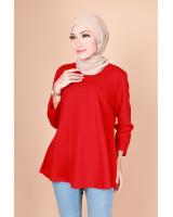 QA-774 PUTRI PEPLUM BLOUSE RED
