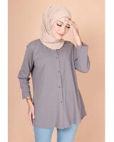 QA-775 FRONT BUTTON BLOUSE GREY