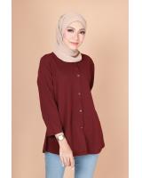 QA-775 FRONT BUTTON BLOUSE MAROON