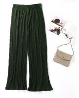 QA-789 ELASTIC SHINY PLEATED PANTS GREEN