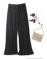 QA-789 ELASTIC SHINY PLEATED PANTS GREY