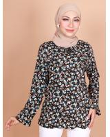 QA-797 FLORAL PRINTED BLOUSE BLACK