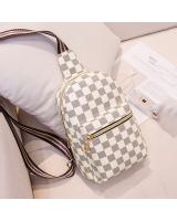 KW80777 Women's Checker Chest Bag White