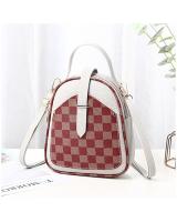 KW80829 Women's Checker Sling Bag Grey Brown Square