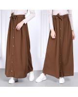 QA-814 A LINE BUTTON SKIRT BROWN