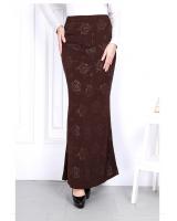 QA-829 FLOWER MERMAID SKIRT BROWN