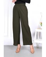 QA-832 PLEATED CASUAL PANTS ARMY GREEN