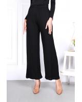 QA-832 PLEATED CASUAL PANTS BLACK