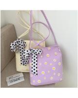 KW80907 Daisy Flower Tote Bag Purple