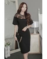 BM71408 Korean Lace Evening Dress Black