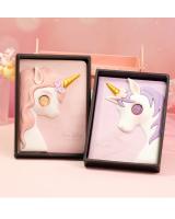 [Purple] 3D creative Purple Unicorn Notepad/ Dairy Gift Set