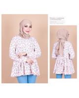 QA-838 - Front Button Line Blouse Pink Flower