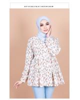 QA-838 - Front Button Line Blouse Peach Flower