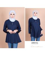 QA-839 - Stylish Front Button Blouse Navy Blue