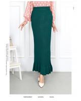 QA-841 - Fashion Knitted Ruffle Duyung Skirt Green