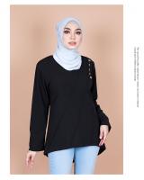 QA-845 - Stylish Simple Blouse Black