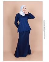 QA-851 - Stylish Lace Baju Kurung Set Blue