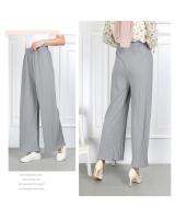 QA-859 - Trendy Elastic Pleated Pant Light Grey