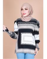 QA-866 - Fashion Long Sleeve Vintage Blouse Black