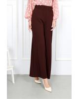 QA-869 - Pleated Wide Leg Palazzo Brown