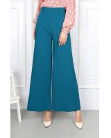 QA-869 - Pleated Wide Leg Palazzo Teal