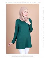 QA-884 - Simple Solid Long Sleeve Blouse Green