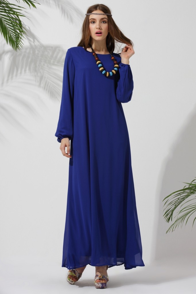 WH3311 Fashion Jubah Dark Blue