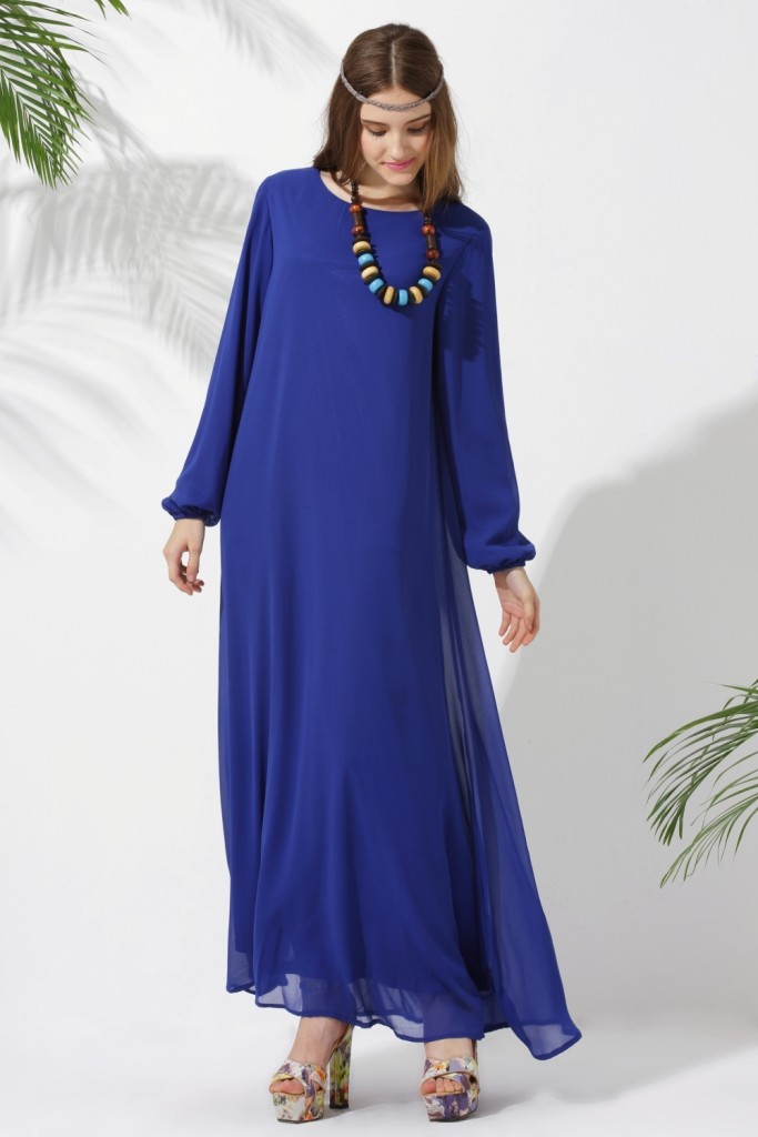 WH3311 Fashion Jubah Dark Blue