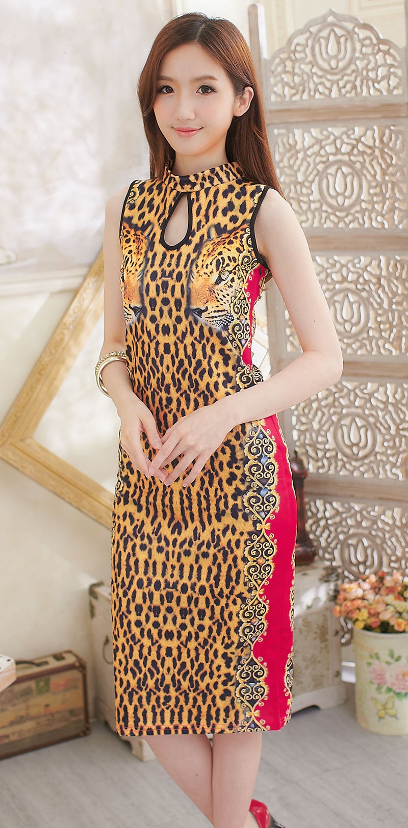 WC3242 Cheongsam Pink