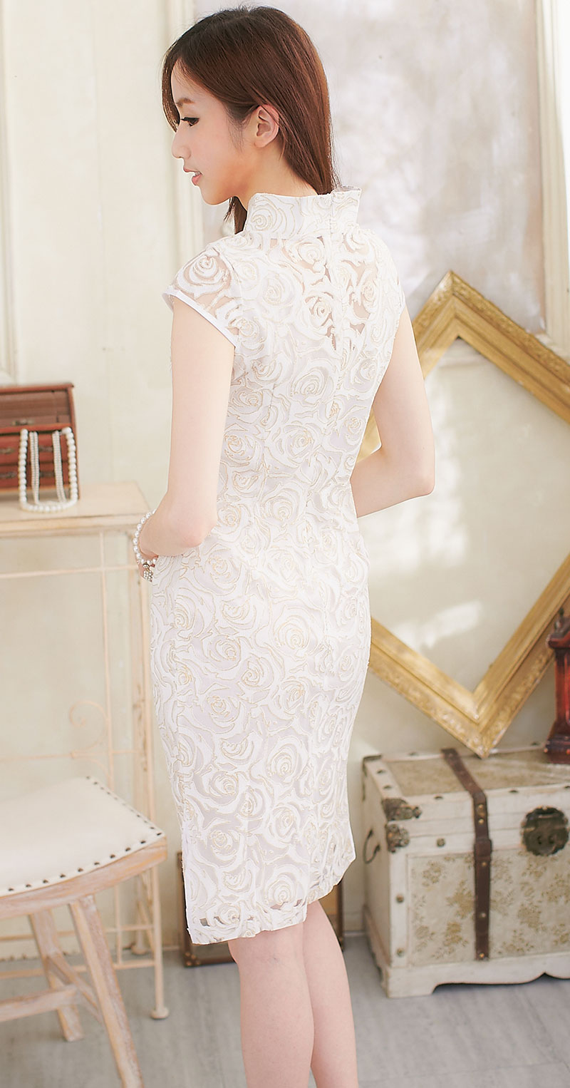 WC3244 Cheongsam White