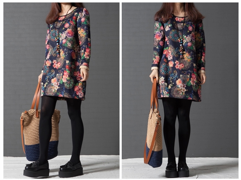 WT5999 Unique Floral Top Blue