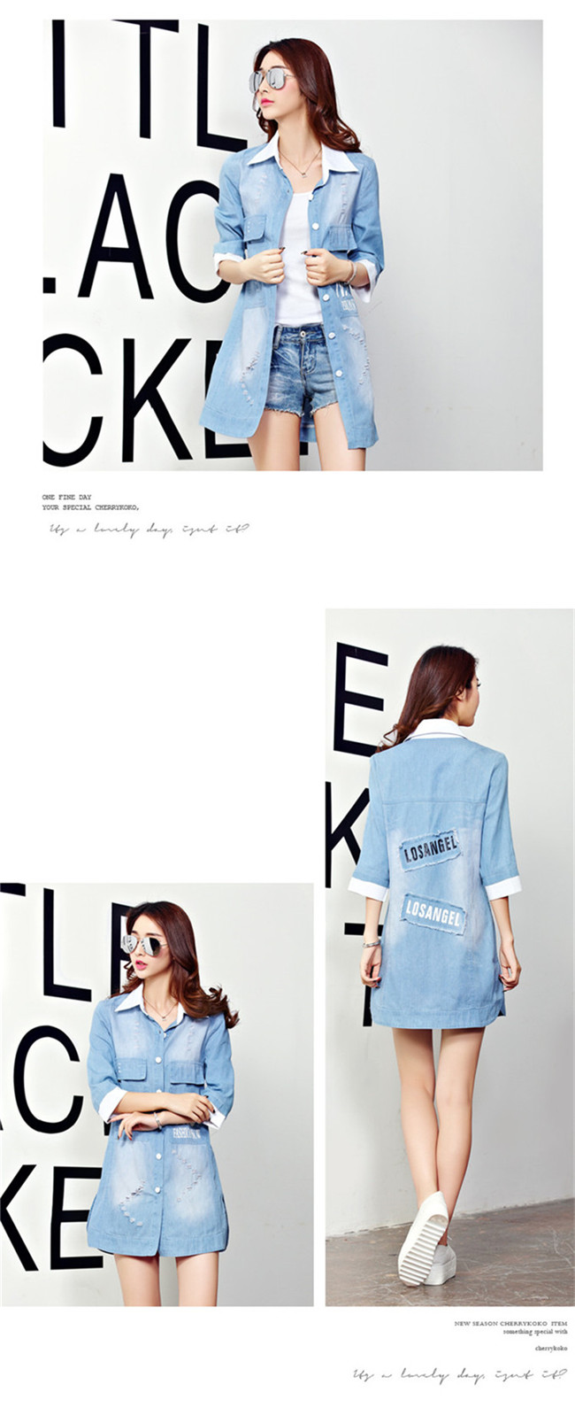 WT6024 Fashion Long Top Blue