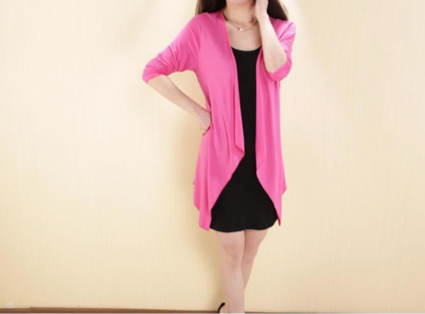 WJ3509 Colourful Cardigan Dark Purple