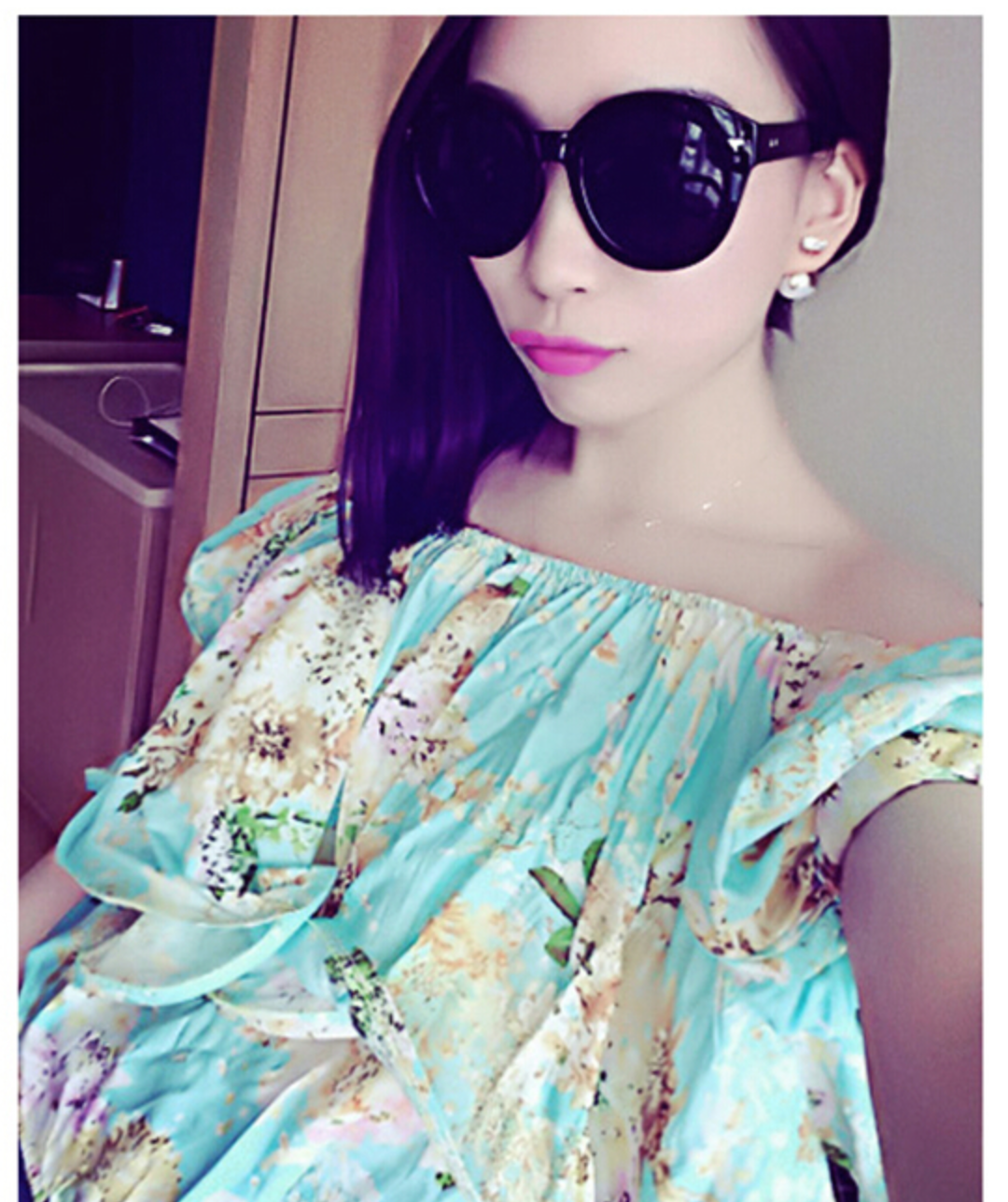 WT6093 Sexy Off Shoulder Top Blue