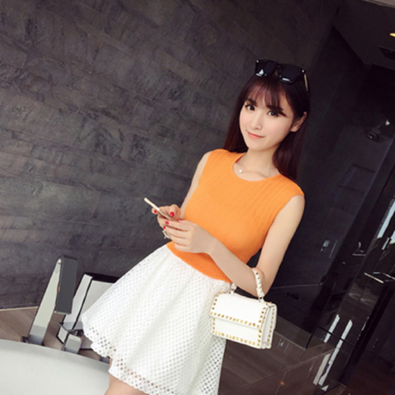 WT6266 Fashion Sleeveless Top Orange