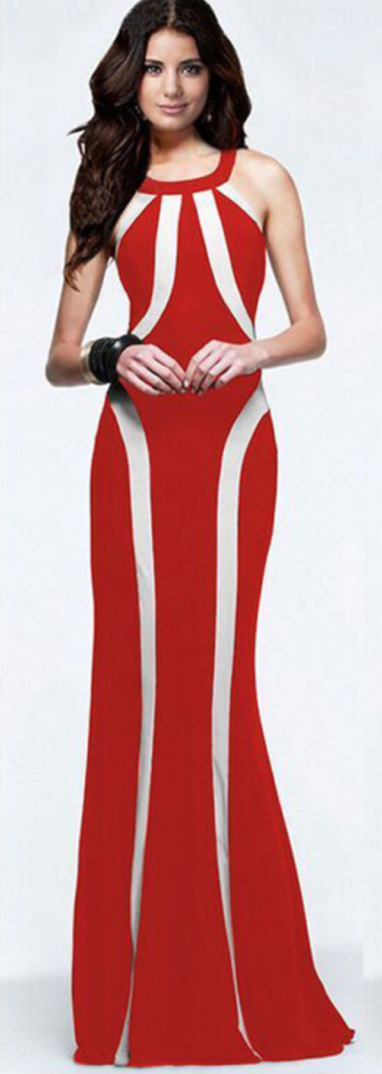 WD6341 Sexy Hugging Dress Red