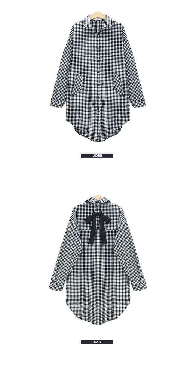 WT6345 Stylish Long Top Checker