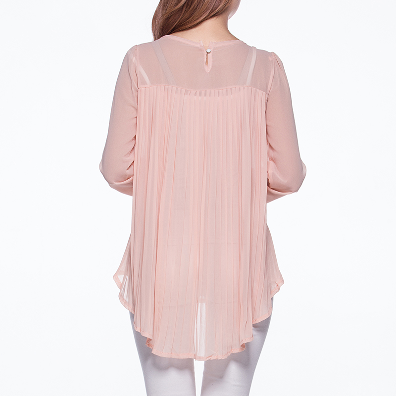 WT6473 Charming Chiffon Top Pink