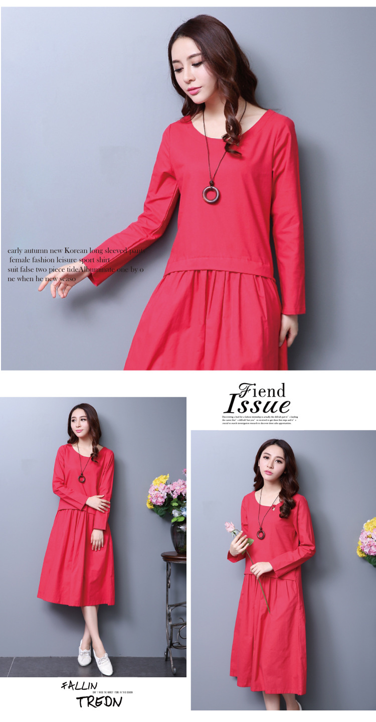 WD6488 Lovely One Piece Dress Red