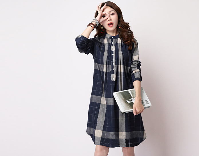 WD6493 Stylish Dress Dark Blue