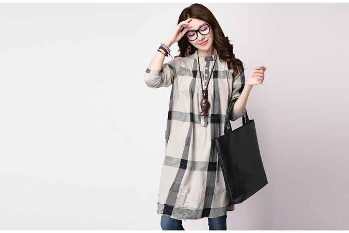 WD6493 Stylish Dress Khaki 