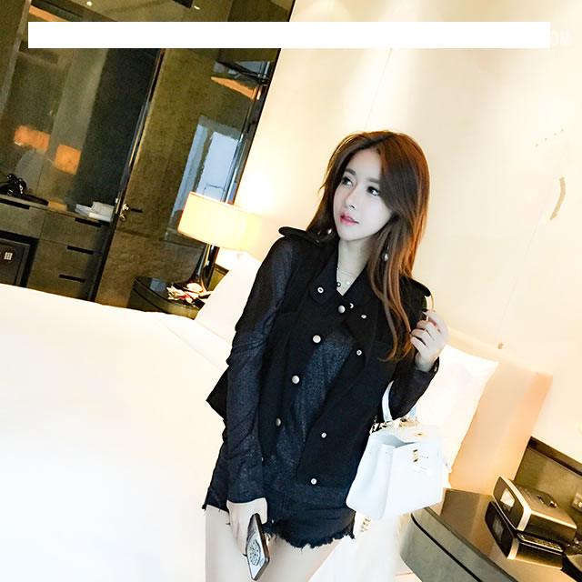 WJ6508 Stylish Sleeveless Cardigan Black