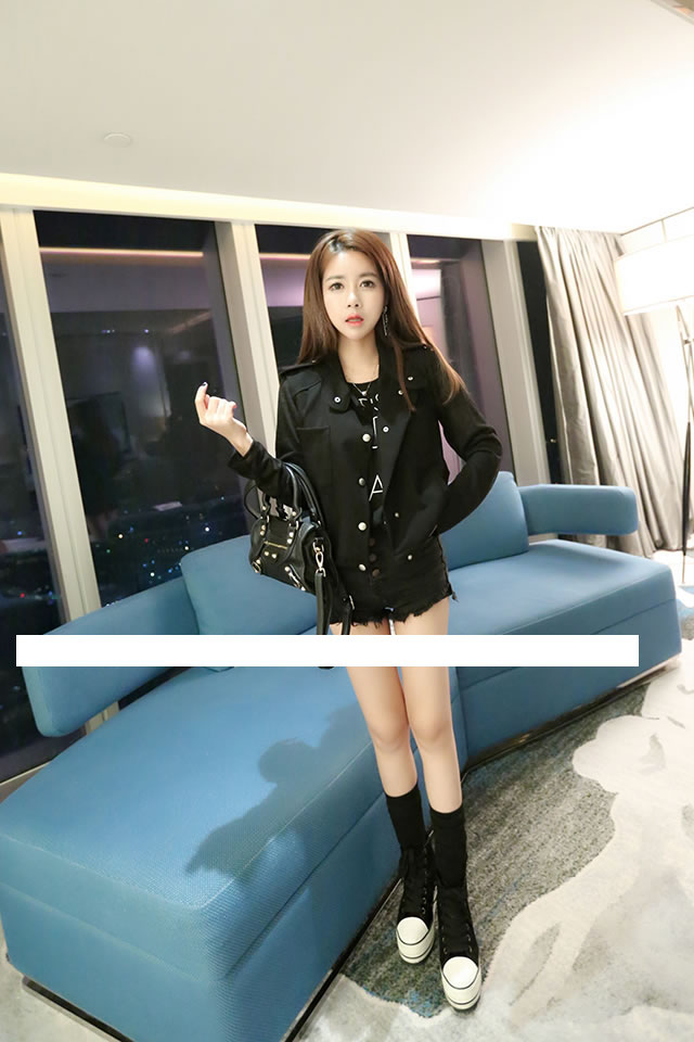 WJ6508 Stylish Sleeveless Cardigan Black