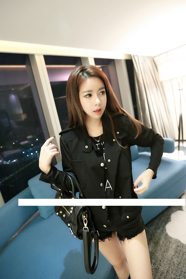 WJ6508 Stylish Sleeveless Cardigan Black
