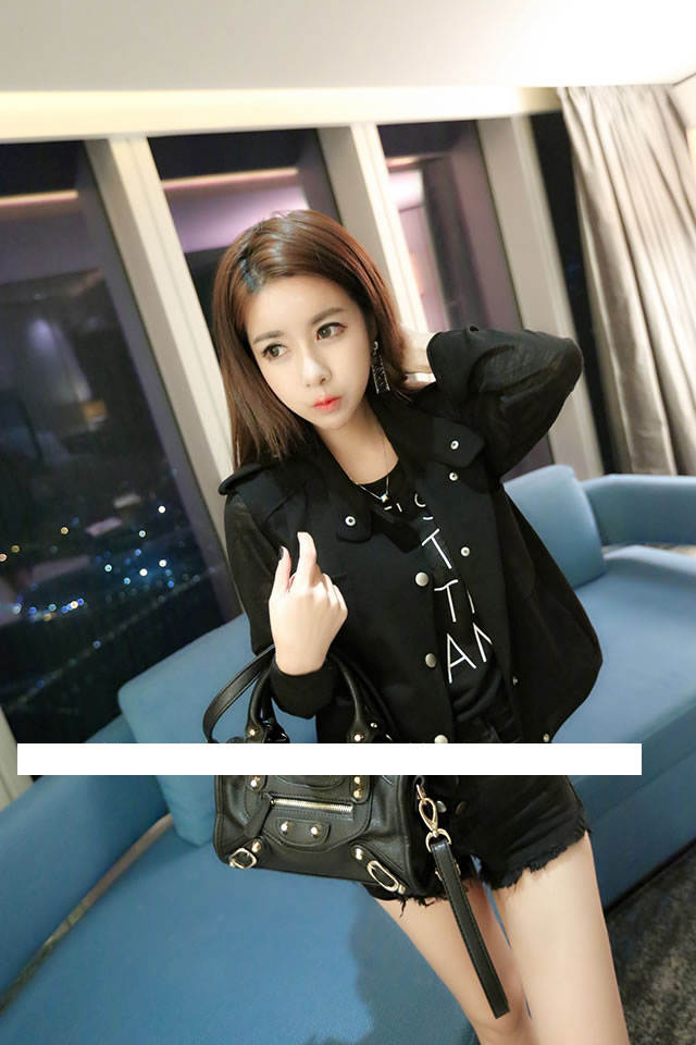WJ6508 Stylish Sleeveless Cardigan Black