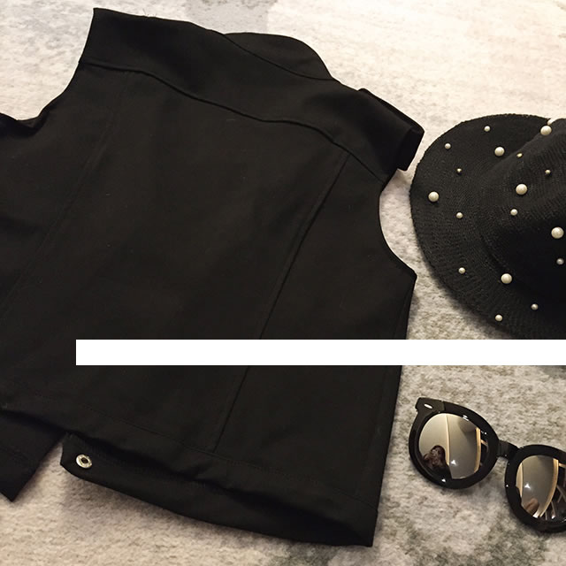 WJ6508 Stylish Sleeveless Cardigan Black